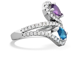 Amethyst Diamond Dazzler 14K White Gold ring R3000