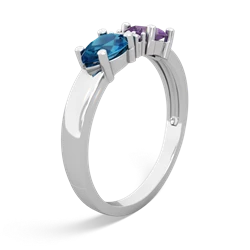 Amethyst Pear Bowtie 14K White Gold ring R0865