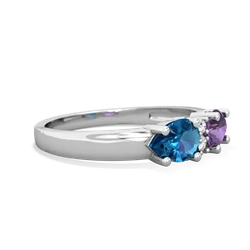 Amethyst Pear Bowtie 14K White Gold ring R0865