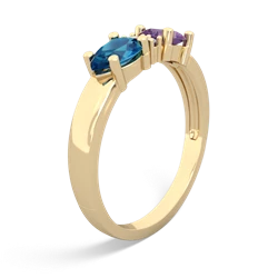 Amethyst Pear Bowtie 14K Yellow Gold ring R0865