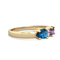 Amethyst Pear Bowtie 14K Yellow Gold ring R0865