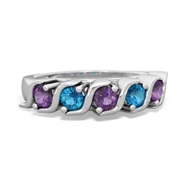 Amethyst Anniversary Band 14K White Gold ring R2089