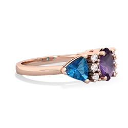 Amethyst Antique Style Three Stone 14K Rose Gold ring R2186