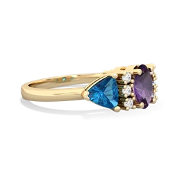 Amethyst Antique Style Three Stone 14K Yellow Gold ring R2186