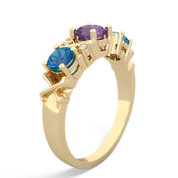 Amethyst Hugs And Kisses 14K Yellow Gold ring R5016