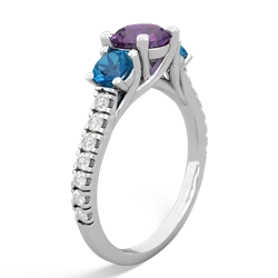 Amethyst Pave Trellis 14K White Gold ring R5500