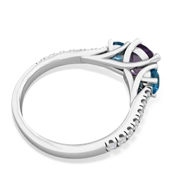 Amethyst Pave Trellis 14K White Gold ring R5500