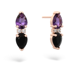 Amethyst Bowtie Drop 14K Rose Gold earrings E0865