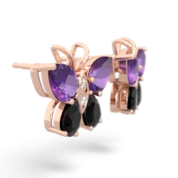 Amethyst Butterfly 14K Rose Gold earrings E2215