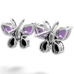 Amethyst Butterfly 14K White Gold earrings E2215