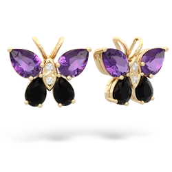 Amethyst Butterfly 14K Yellow Gold earrings E2215