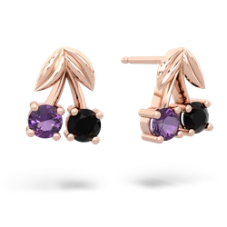 Amethyst Sweet Cherries 14K Rose Gold earrings E7001