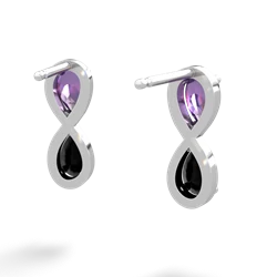 Amethyst Infinity 14K White Gold earrings E5050