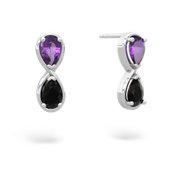 Amethyst Infinity 14K White Gold earrings E5050