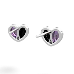 Amethyst 'Our Heart' 14K White Gold earrings E5072