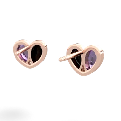 Amethyst 'Our Heart' 14K Rose Gold earrings E5072