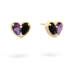 Amethyst 'Our Heart' 14K Yellow Gold earrings E5072