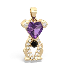 Amethyst Puppy Love 14K Yellow Gold pendant P5800