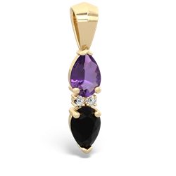 Amethyst Bowtie Drop 14K Yellow Gold pendant P0865