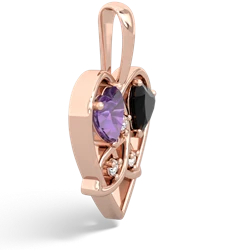 Amethyst Celtic Trinity Heart 14K Rose Gold pendant P5331