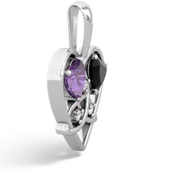 Amethyst Celtic Trinity Heart 14K White Gold pendant P5331