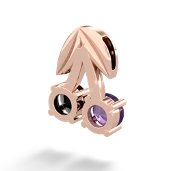 Amethyst Sweet Cherries 14K Rose Gold pendant P7001