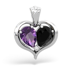 Amethyst Two Become One 14K White Gold pendant P5330