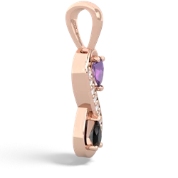 Amethyst Diamond Infinity 14K Rose Gold pendant P5390