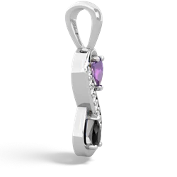 Amethyst Diamond Infinity 14K White Gold pendant P5390