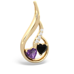 Amethyst Keepsake Curves 14K Yellow Gold pendant P5450