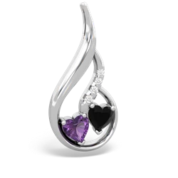 Amethyst Keepsake Curves 14K White Gold pendant P5450