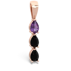 Amethyst Dew Drops 14K Rose Gold pendant P2251