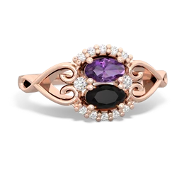 Amethyst Love Nest 14K Rose Gold ring R5860