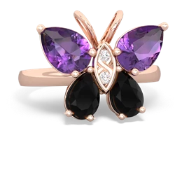 Amethyst Butterfly 14K Rose Gold ring R2215