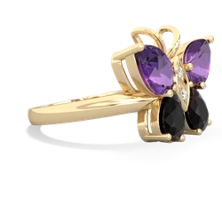 Amethyst Butterfly 14K Yellow Gold ring R2215