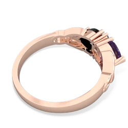 Amethyst Celtic Knot Double Heart 14K Rose Gold ring R5040