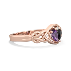 Amethyst Celtic Love Knot 14K Rose Gold ring R5420