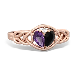 Amethyst Celtic Love Knot 14K Rose Gold ring R5420