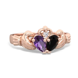 Amethyst 'Our Heart' Claddagh 14K Rose Gold ring R2388