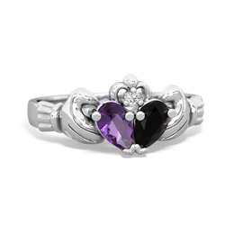 Amethyst 'Our Heart' Claddagh 14K White Gold ring R2388