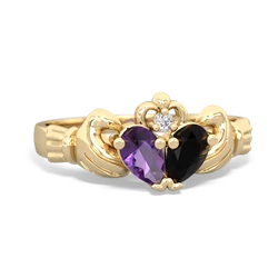 Amethyst 'Our Heart' Claddagh 14K Yellow Gold ring R2388