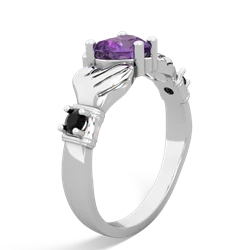 Amethyst Claddagh Keepsake 14K White Gold ring R5245