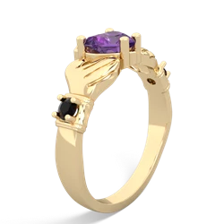 Amethyst Claddagh Keepsake 14K Yellow Gold ring R5245