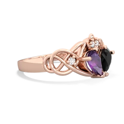 Amethyst 'One Heart' Celtic Knot Claddagh 14K Rose Gold ring R5322