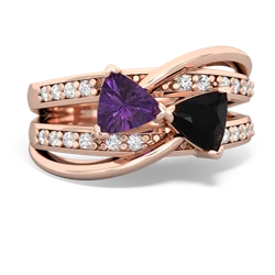 Amethyst Bowtie 14K Rose Gold ring R2360