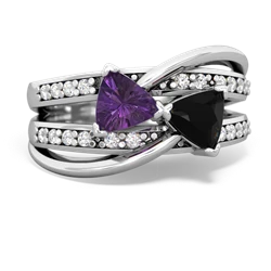 Amethyst Bowtie 14K White Gold ring R2360