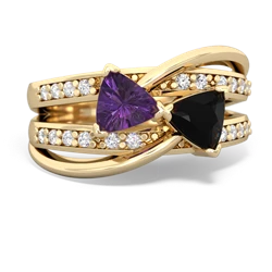 Amethyst Bowtie 14K Yellow Gold ring R2360