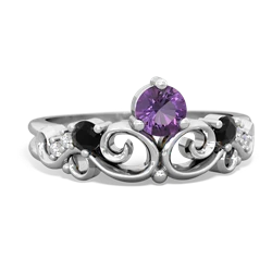 Amethyst Crown Keepsake 14K White Gold ring R5740