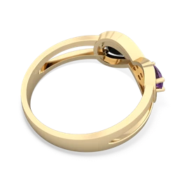 Amethyst Diamond Infinity 14K Yellow Gold ring R5390