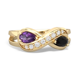 Amethyst Diamond Infinity 14K Yellow Gold ring R5390